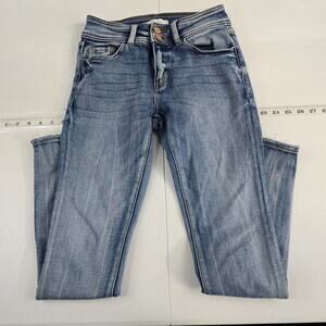 Kancan signature jeans mid-rise ankle skinny jeans size 26 light wash blue 6624‎